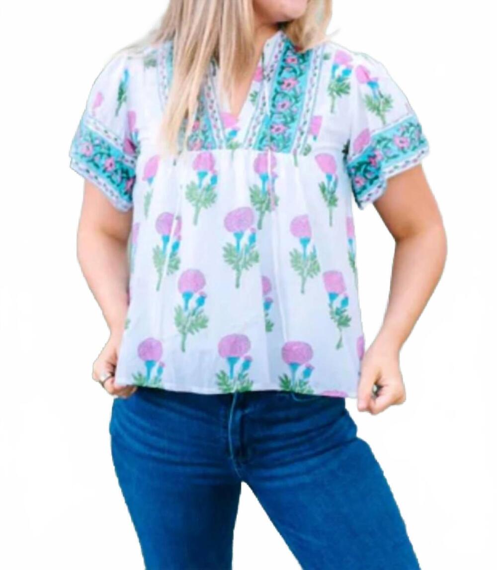 NEW VICTORIA DUNN women's catalina blouse in passion flower pink